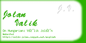 jolan valik business card